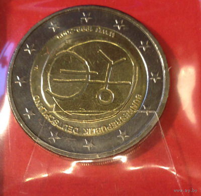 Германия, юбилейные 2 евро 2009г, все 5 букв вместе
