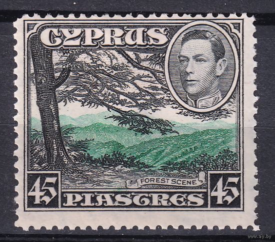 113.BrK. Великобритания. Колонии. Кипр. Георг VI. Архитектура и пейзажи. 1938 г. 45P. Mi.#152.