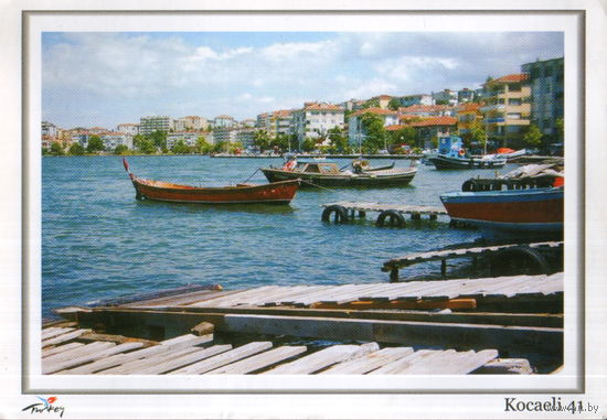 Подписанная открытка Турция 2017г. "Лодочный причал в Коджаэли"