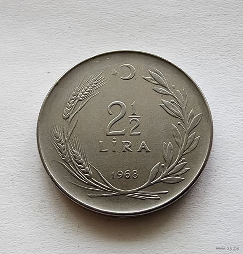 Турция 2 1/2 (2,5) лиры, 1968