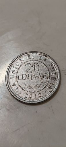 Боливия 20 сентавос 2010
