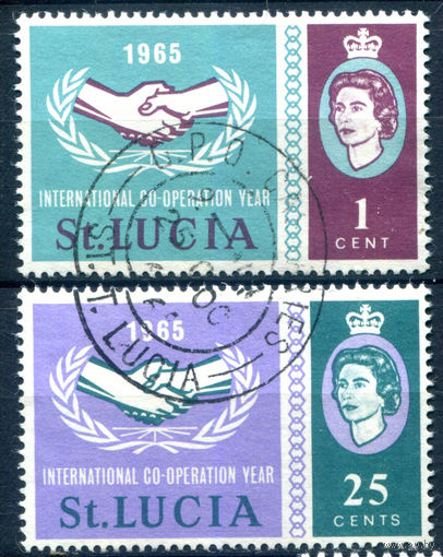 Британские колонии - Сент-Люсия - 1965 - 20 лет ООН - 2 марки - полная серия, гашёные [Mi 188-189]. #2-Bc-56-A-2