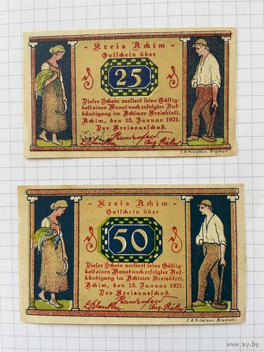 Нотгельд 25-50 пфеннигов Германия Ахен-0101