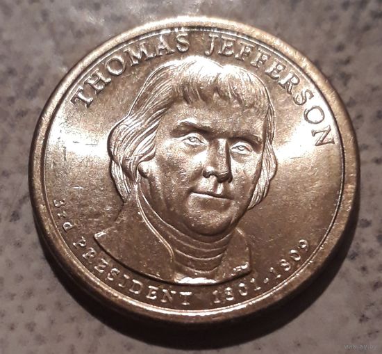 1 доллар 2007 D США 3й президент Томас Джеферсон
