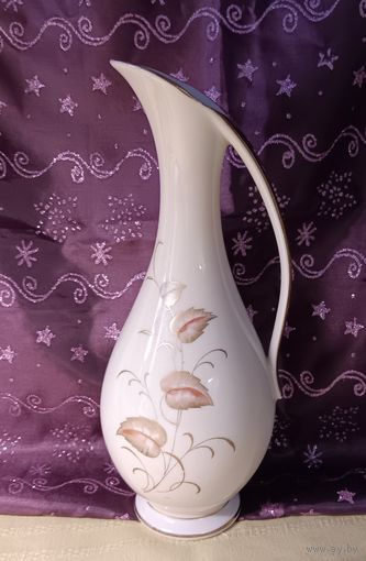 Ваза кувшин. Винтаж. Фарфор. Ручная роспись. Бавария. 50-е годы. 26 см.