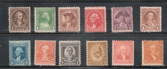 США-1932, (Скотт.704-715), * ( 2 м - **) , 200-год. Вашингтона, Живопись(полная серия)