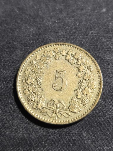 Швейцария 5 раппенов 1987