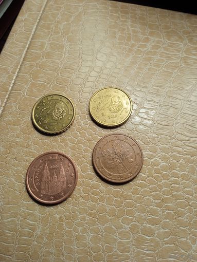 5 и 10 евроцентов на обмен Испания и Герания
