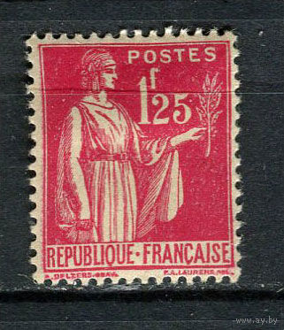 Франция - 1938/1942 - Аллегория Мира 1,25Fr - [Mi.396] - 1 марка. MH.  (Лот 61DL)