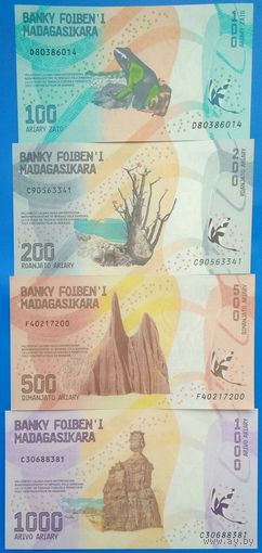 Мадагаскар 100, 200, 500, 1000 ариари 2017 г UNC