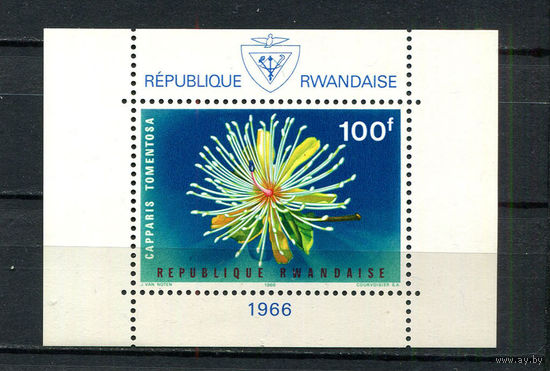 Руанда - 1966 - Цветы - [Mi. bl. 6] - 1 блок. MNH.  (Лот 114CK)