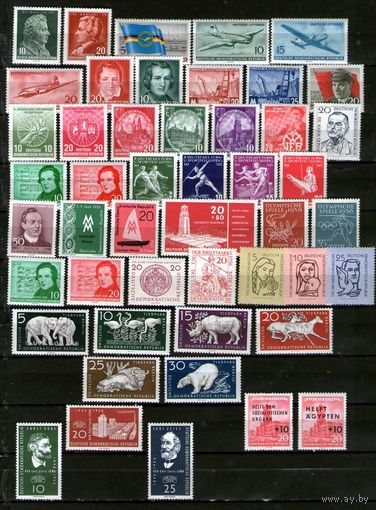 ГДР.ПОЧТИ ПОЛНЫЙ (без блока) КОМПЛЕКТ 1956г.ЧИСТЫЕ МАРКИ**(без наклеек и следов от них) ! Высокий каталог !