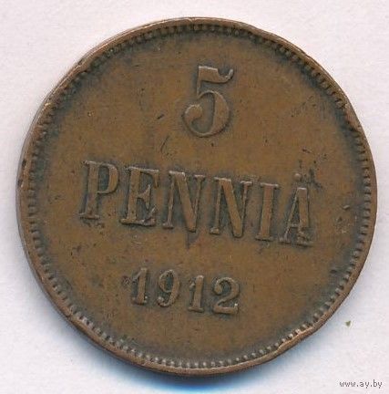 5 пенни 1912 год _состояние VF