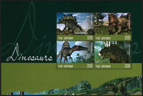 2014 Гамбия 7017-7020KL Динозавры 11,00 евро