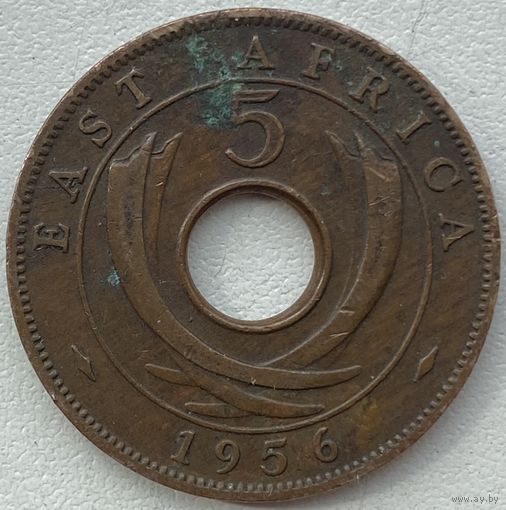 Британская Восточная Африка 5 центов 1956 г. Отметка H