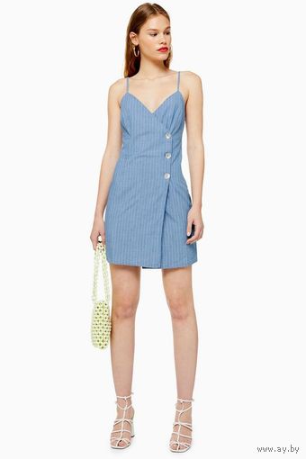 Topshop платье голубое в полоску размер US8/EUR40/UK12