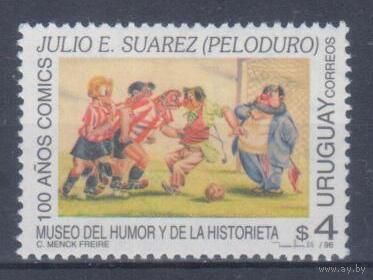 [191] Уругвай 1996. Спорт.Футбол.Юмор.Карикатура. Одиночный выпуск. MNH.