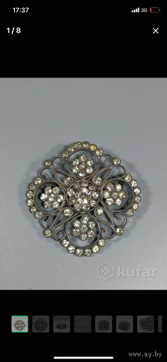 Брошь серебро 875 звезда