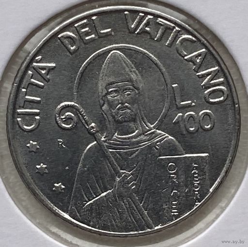 Ватикан 100 лир 1990 г. В холдере