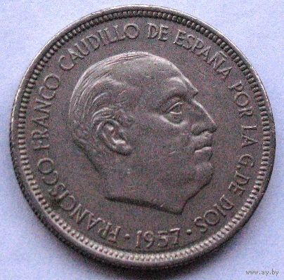 Испания, 5 песет (ptas) 1957 (в звездочке 60)