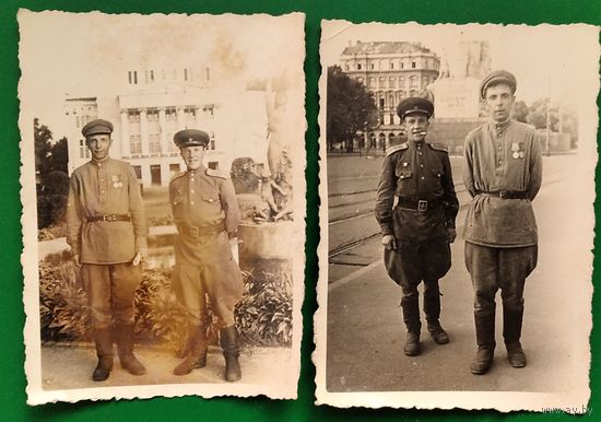 Два фото военных с наградами. Рига. 1946 г. Цена за оба.