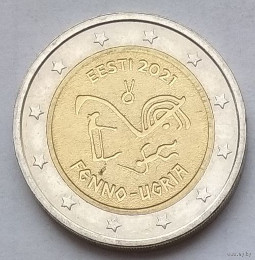 Эстония 2 евро 2021 г. Финно-угорские народы