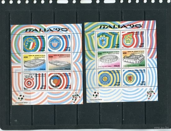 Италия. Чемпионат мира по футболу Италия-90. Комплект шесть блоков