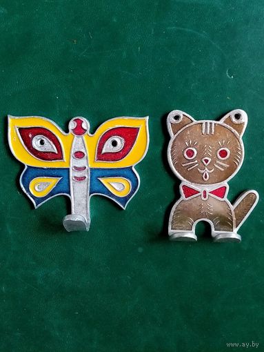 Вешалка детская крючок Бабочка Котик СССР