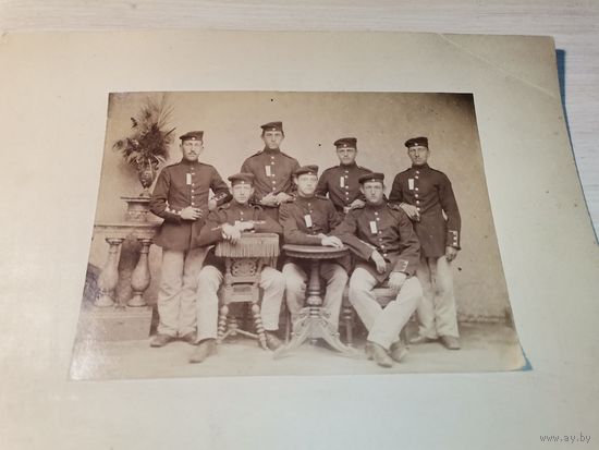Военнослужащие в униформе Германской Империи времён ПВМ, размер фото 13.5*9.5см.