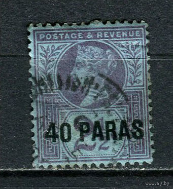 Британская почта в Турции - 1887/1889 - Королева Виктория с надпечаткой 40 PARAS на 2 1/2P - [Mi.4] - 1 марка. Гашеная.  (Лот 25HL)-T2P2