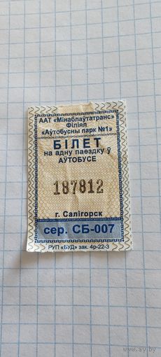 Талон на проезд г. Солигорск