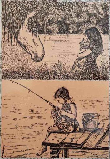 Мы с тобой одной крови-ты и я! Рыбачки. Худ. О.Галецкая. Белорусь. 2014 г.