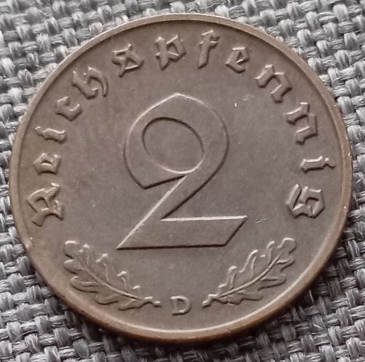 2 рейхспфеннига 1939 D