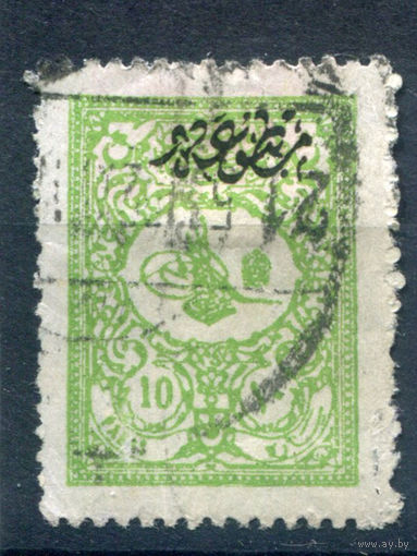 Османская Империя (Турция) - 1901г. - тугра Абдул Хамида II, 10 Pa - 1 марка - гашёная [Mi 109 A]. #4-W2-126-A-1