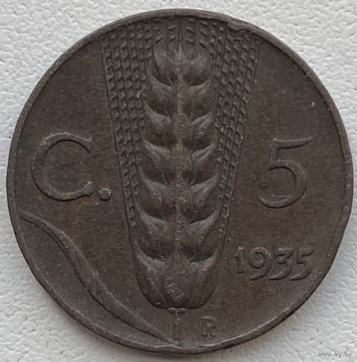 Италия 5 чентезимо 1935 г.