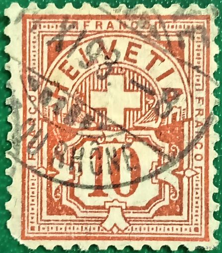 Швейцария 1882. Swiss Cross Numeral. Стандарт