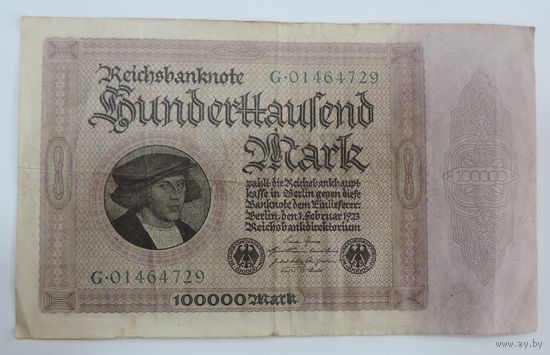 100000 марок 1923 г. Германия