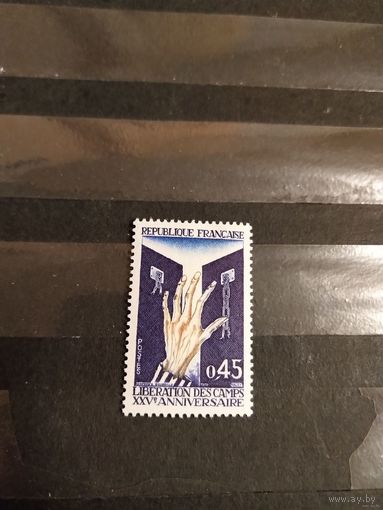 1970 Франция 25 лет Освобождения из концентрационных лагерей война чистая клей MNH** выпускалась одиночкой (2-10)