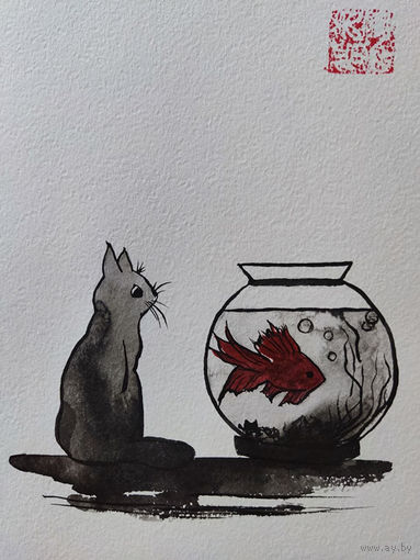 Кот и рыбка