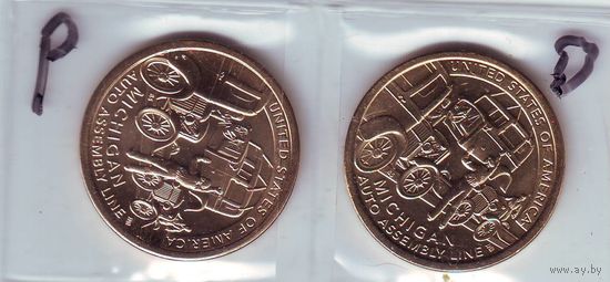 США. 1 доллар 2025 год ,P -D, инновации - состояние! -3,   за штуку