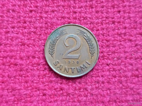 Латвия 2 сантима 1939 г.
