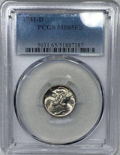 Дайм 1941-D MS 65 PCGS. Редкая Америка!