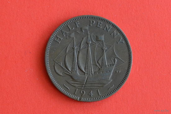 Великобритания 1/2 пенни 1941 с 1 руб