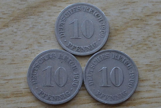 Германия 10 пфеннигов 1900