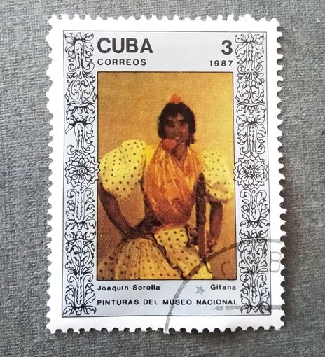 Марка Куба 1987 год Национальный музей Живопись