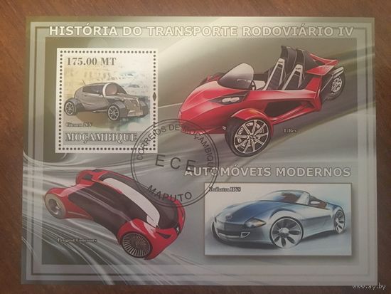 Мозамбик 2009. История автомобилестроения. Малый лист.
