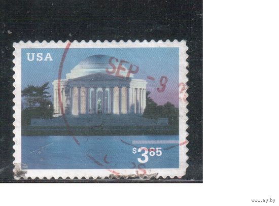 США-2002 (Мих.3624) , гаш. , Мемориал Джефферсона, Архитектура (одиночка),(2)