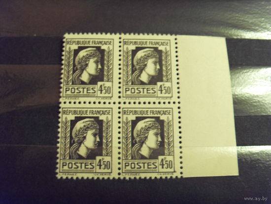1944 квартблок Франции MNH** Марианна (5-10)