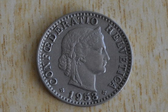 Швейцария 20 раппенов 1953