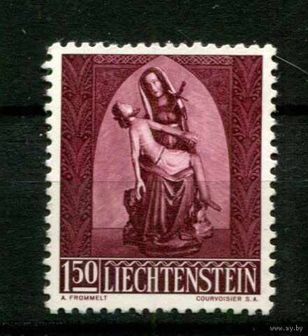 Лихтенштейн - 1957 - Рождесто. Пьета 1,5Fr - (на клее есть отпечаток пальца) - [Mi.364] - 1 марка. MNH.  (Лот 39BD)